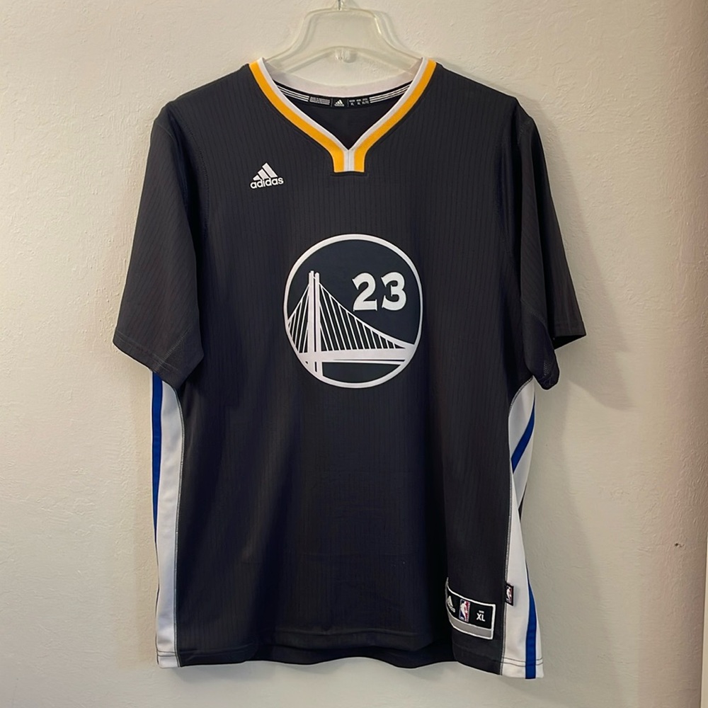 Adidas Swingman Sleeved Slate Draymond Green Golden State Warriors Jersey Sz XL